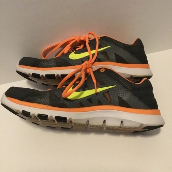 Nike Training Flex Supreme Fitsole Running Athletic Shoe Gray and Orange Size 7 - Picture 3 of 10